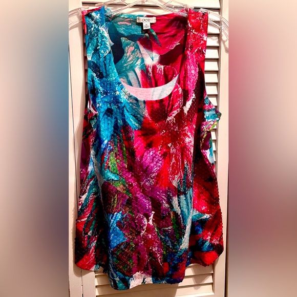 Very Cute Cache Blouse, Med, Excellent Preowned Condition-Multicolored w/Sequins - Picture 3 of 9